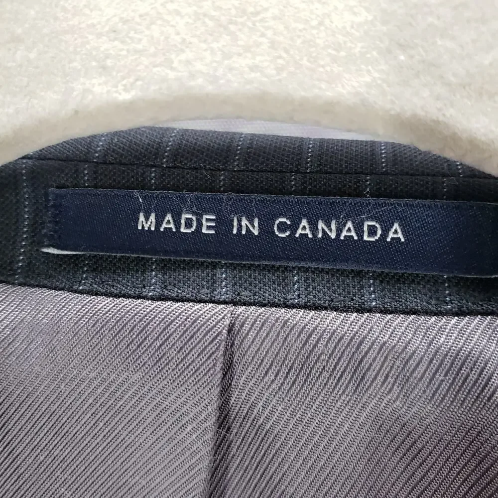 Daniel Cremieux Loro Piana Wool Dark Gray Striped Blazer Sportscoat 42R